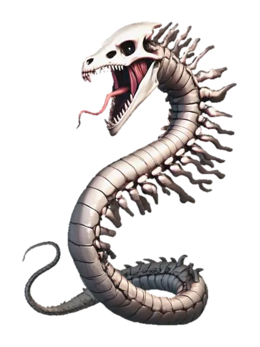 Mô hình 3D của Skeletal Serpent, được tạo bằng AI
