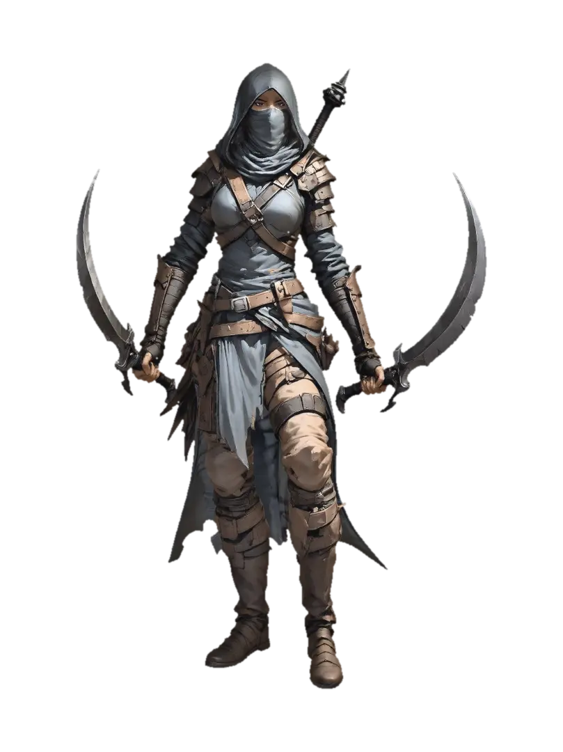 3D-модель Hooded Shadowblade - Silhouette, згенерована ШІ