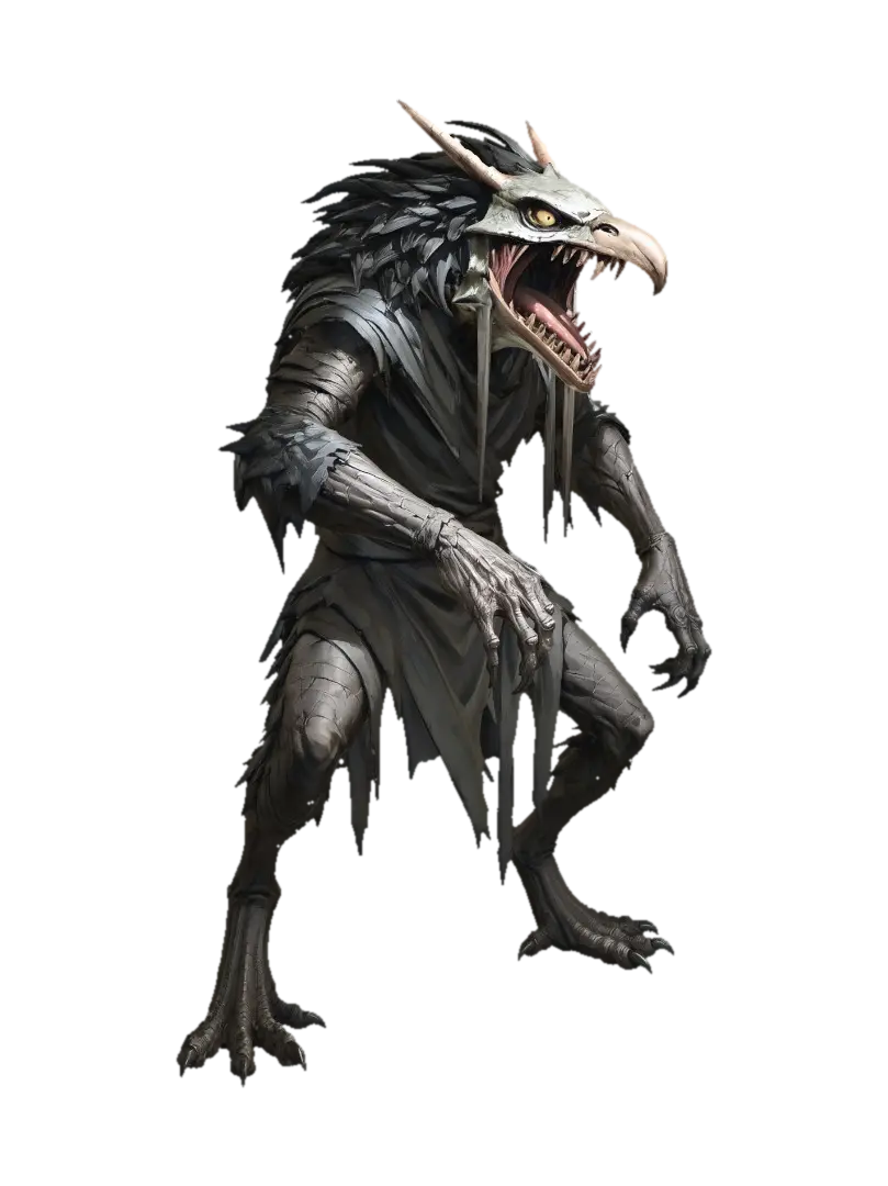 Grimfeather Behemoth - Serpentine 3D model, vytvořený pomocí AI