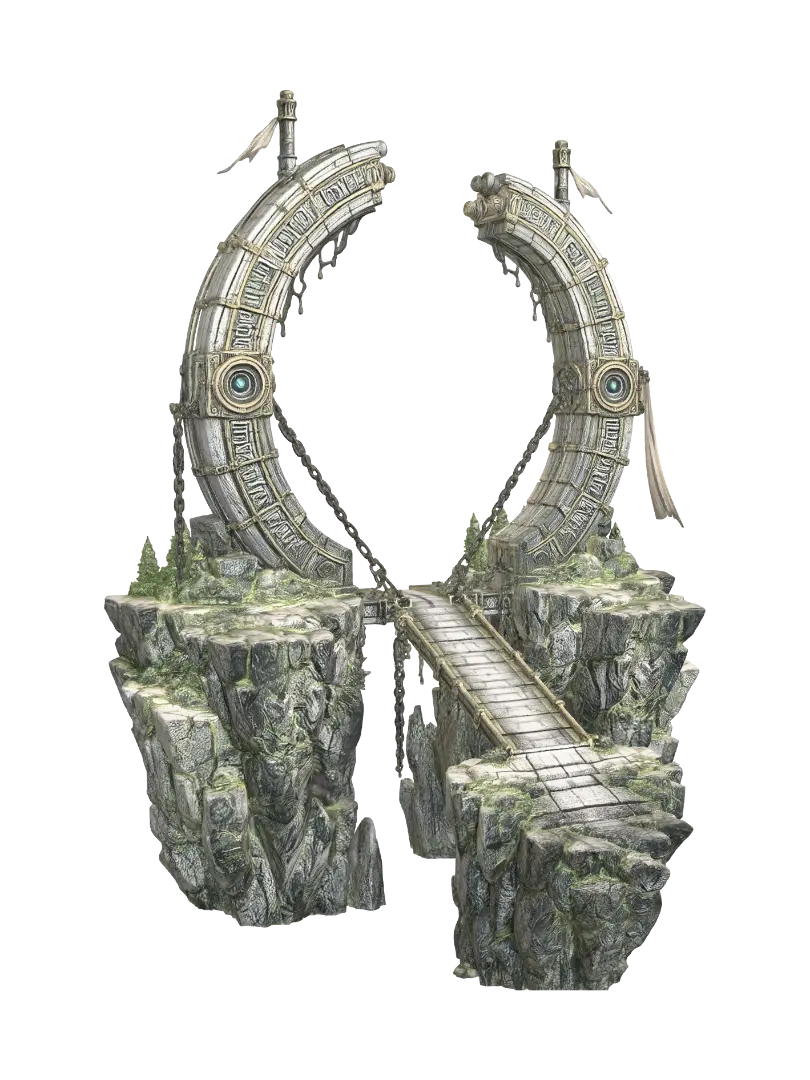 The Twin Ring Gate - Torii 3D model, vytvořený pomocí AI