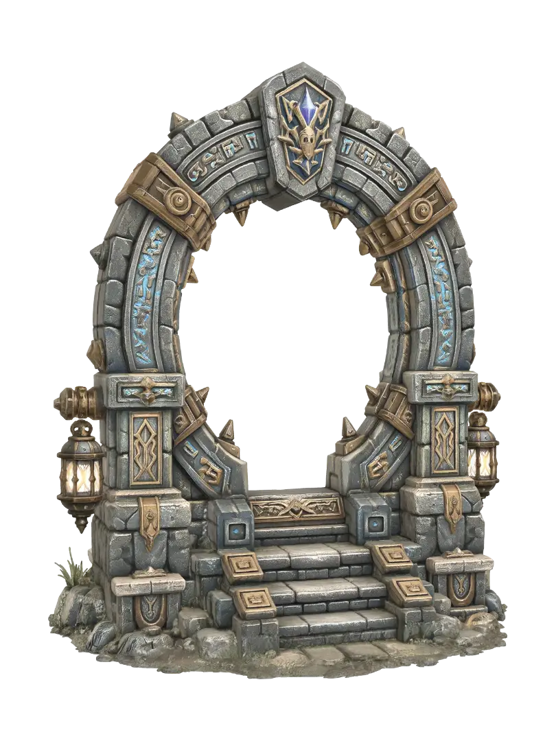 Arcane Circle Gate yapay zekâ ile oluşturulmuş 3D model