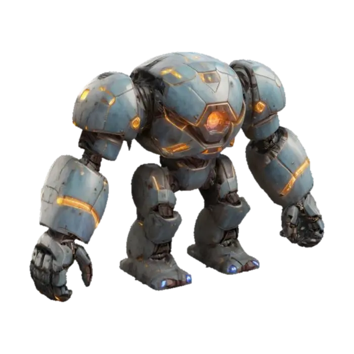 sci-fi robotic lava golem, massive body with massive iron limbs, from limbs… - Electric 3D model, vytvořený pomocí AI