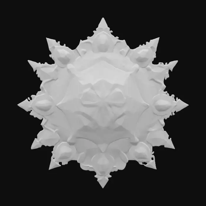 3D model for fantasy emblem for precious stone miners, details on the emblem are made of precious stones, the central part is a showy shining gemstone, color design in shades of precious metals and stones, the emblem is complemented by magic obtained from precious stones, extremely detailed, texture with high sharp resolution, epic design, #emblem#