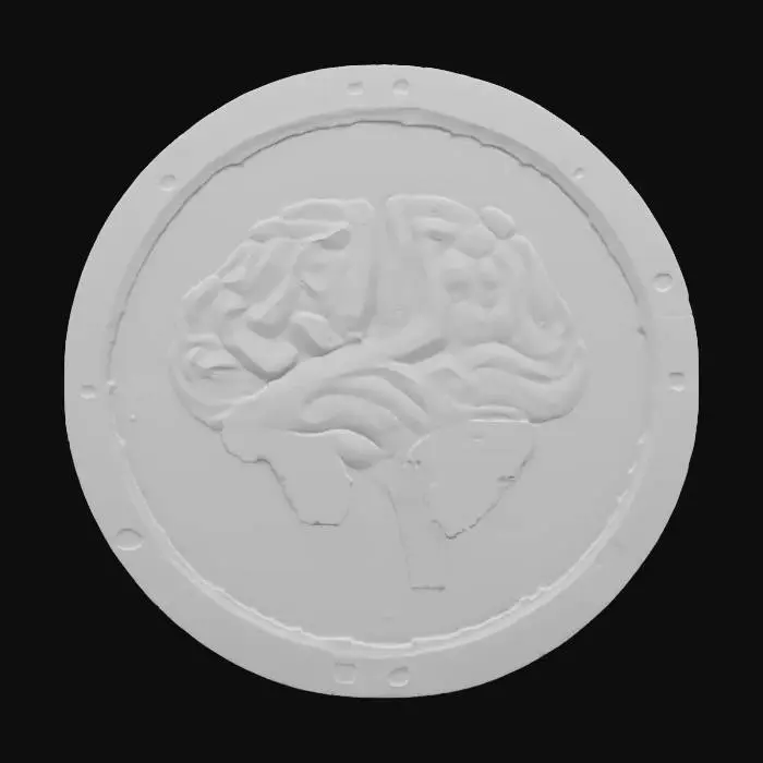 3D model for emblem of AI, extremely detailed, texture with high sharp resolution, epic image, highly convincing, #emblem#