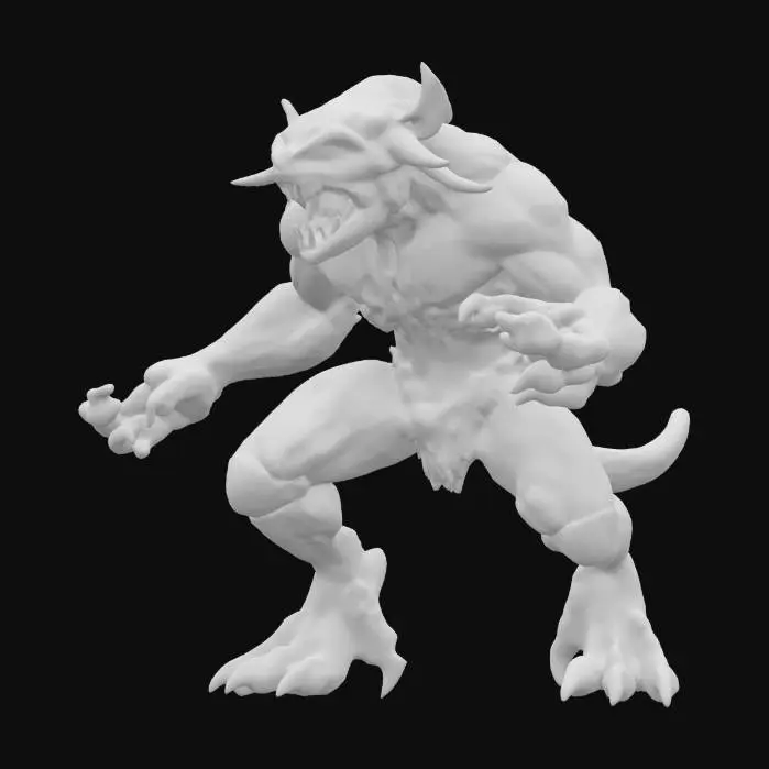 3D model for fantasy underground monstrous monster, tall massive body, several limbs allowing climbing and crawling, large detailed head and jaw full of fangs, several glowing eyes, extremely detailed, high sharp resolution texture, hyperrealistic, epic stance