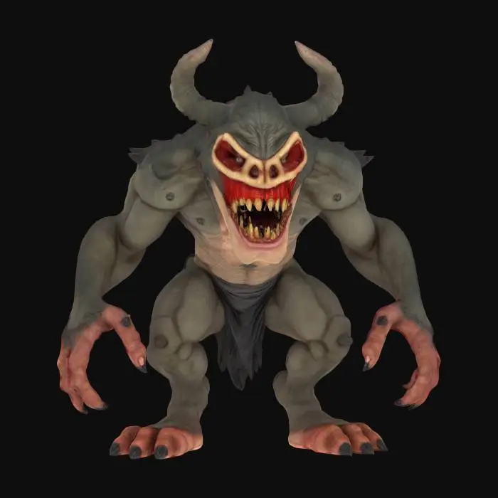 3D model for Žabotnice, scary expression, massive body, scary mouth, extremely detailed, high sharp resolution texture, hyperrealistic, epic stance