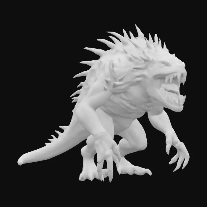 3D model for Žabotnice, scary expression, massive body, scary mouth, extremely detailed, high sharp resolution texture, hyperrealistic, epic stance