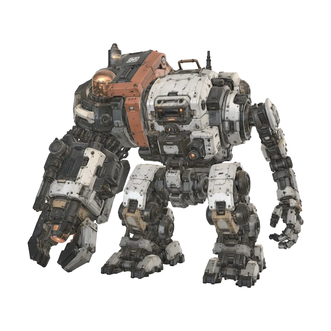 Ironclad Sentinel 3D model, vytvořený pomocí AI