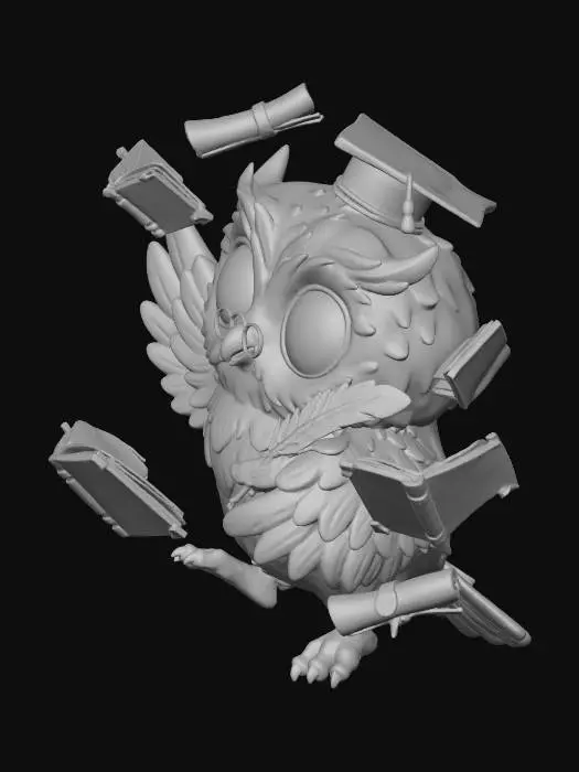 3D model for Wise Owl Scholar