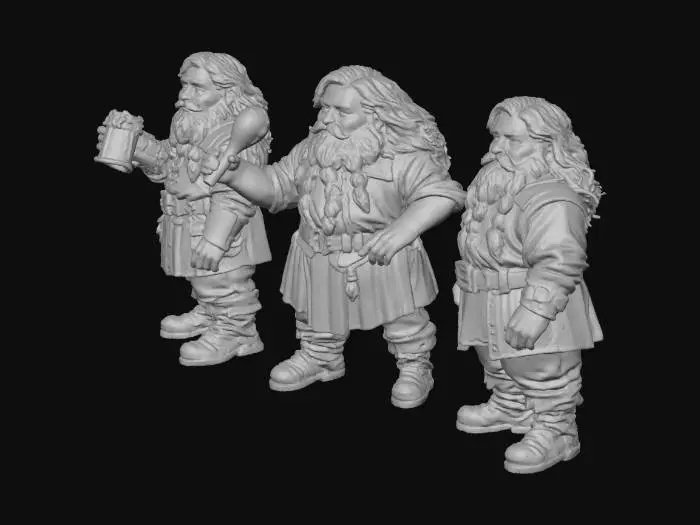 3D model for Dwarven Trio