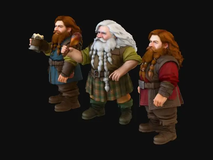 3D model for Dwarven Trio