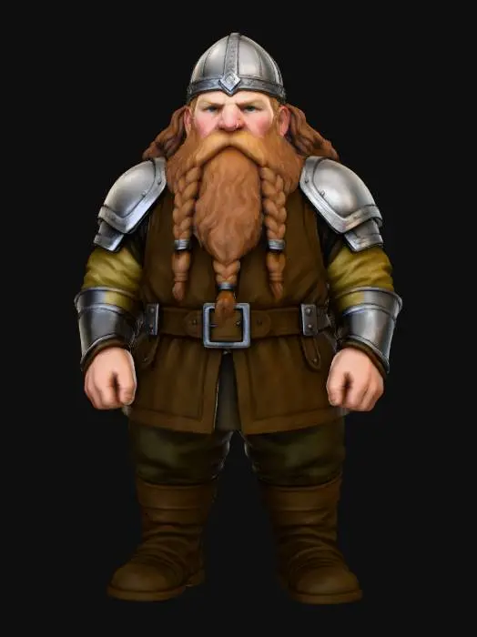 3D model for Dwarven Warrior