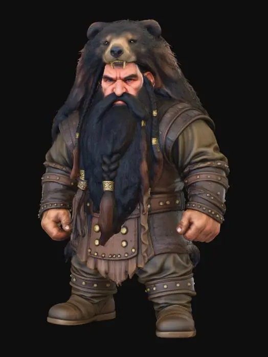 3D model for Bear Skin Hat Dwarf