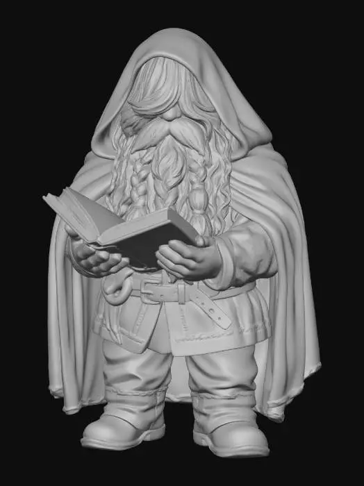 3D model for Dwarf with spell book