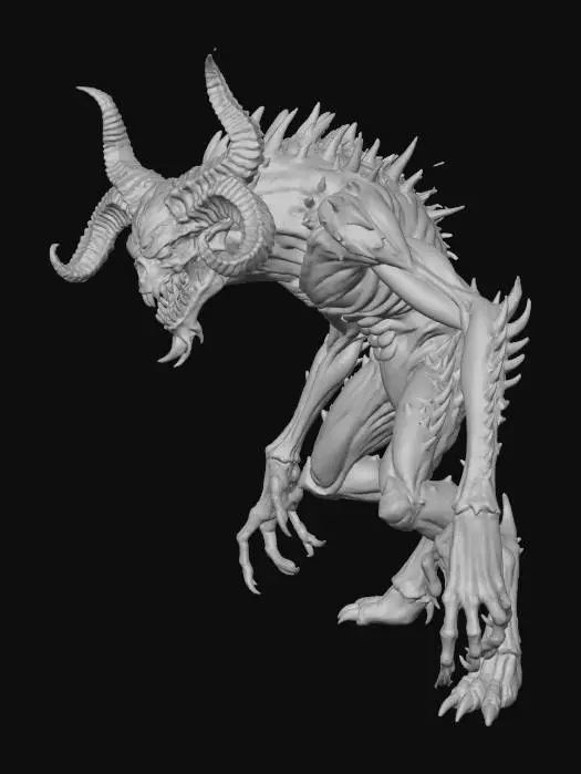 3D model for horrifying demon from hell