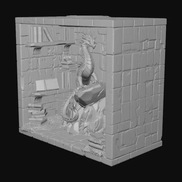 3D model for Dragon lair Book Nook