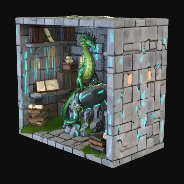 3D model for Dragon lair Book Nook
