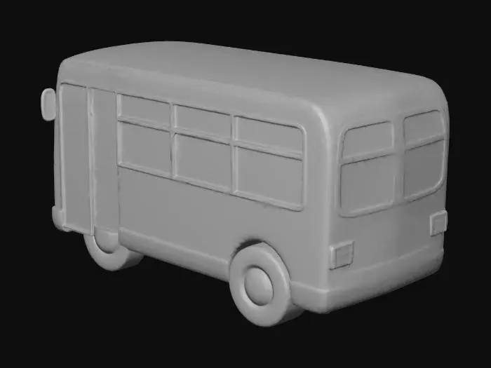3D model for Blue Bus Illustration