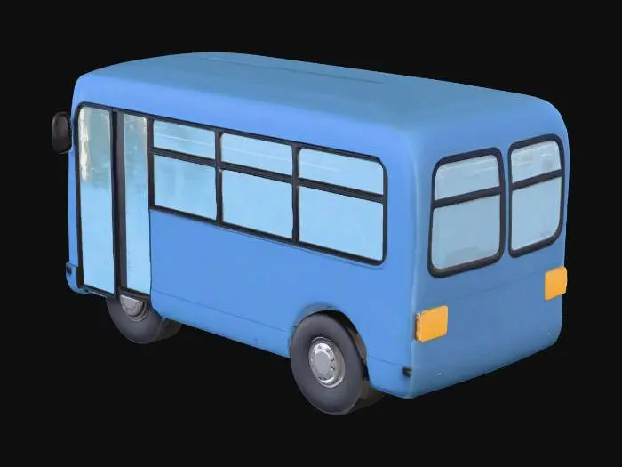 3D model for Blue Bus Illustration