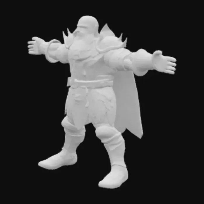 3D model for A high detailed fantasy dwarf general with heavy armor.