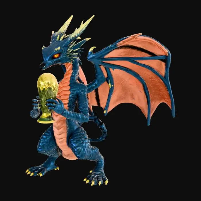 3D model for Cyber dragon elinde bal kabagi yerine futbol dünya kupasi tutsun.