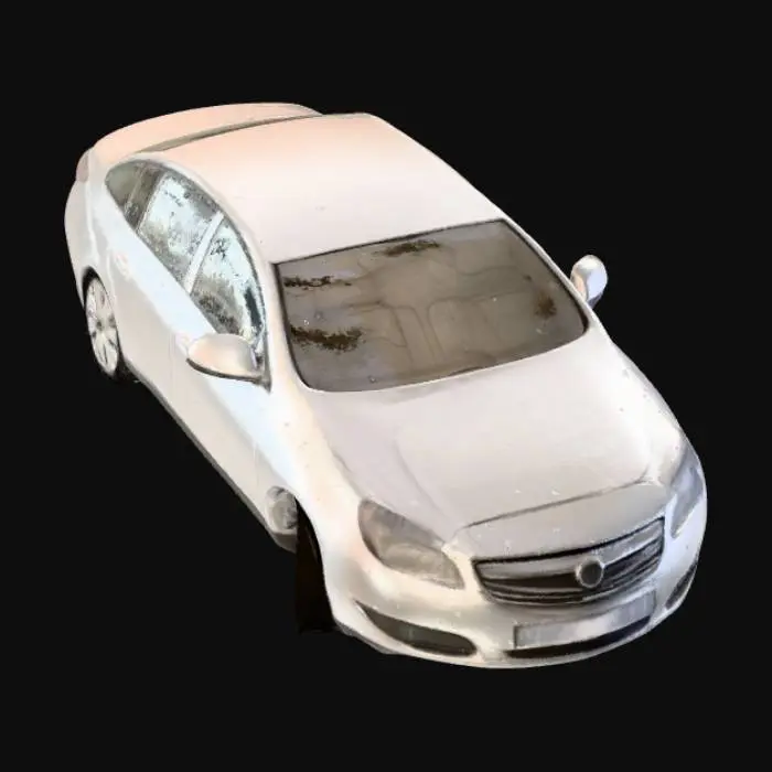 3D model for White, 2014 Opel Insignia Sedan, Cosmo Rims, 