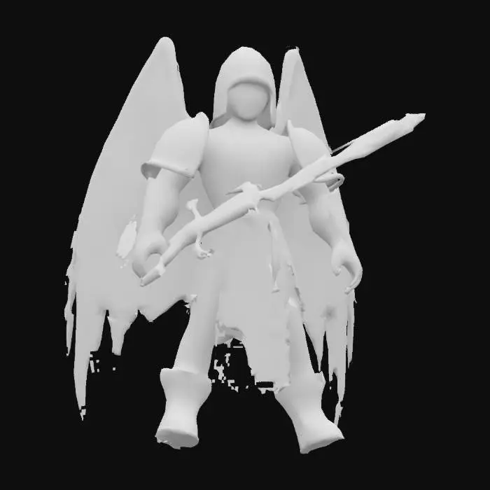 3D model for Archangel Sandalphon holding a sword