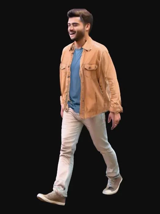 3D model for man shopping walking young happy