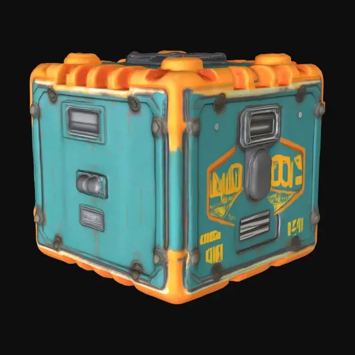 3D model for retro scifi ammo crate