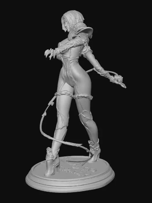 3D model for Whip Warrior Statue