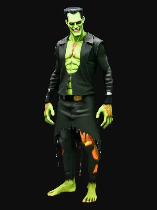 3D model for Frankenstein's monster: Create High-Detail Mary Shelley in her novel, the monster is a classic literary and cinematic figure frequently associated with the holiday. , make it scary #Halloween2025#