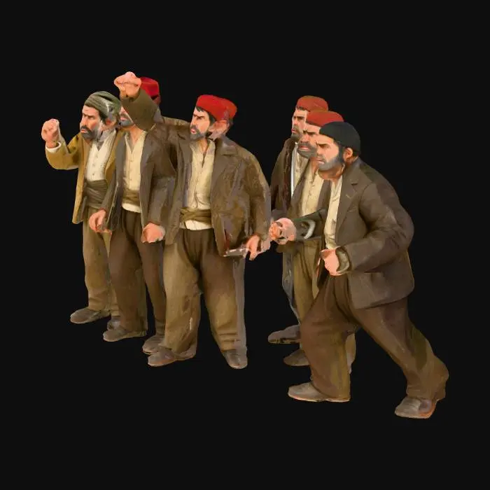 3D model for Protesters in Red Fezzes