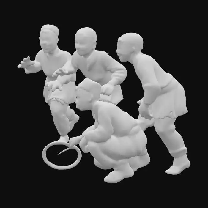 3D model for Children Playing with Hoop