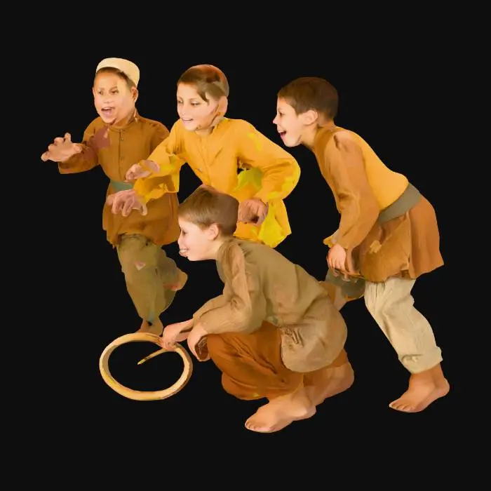 3D model for Children Playing with Hoop