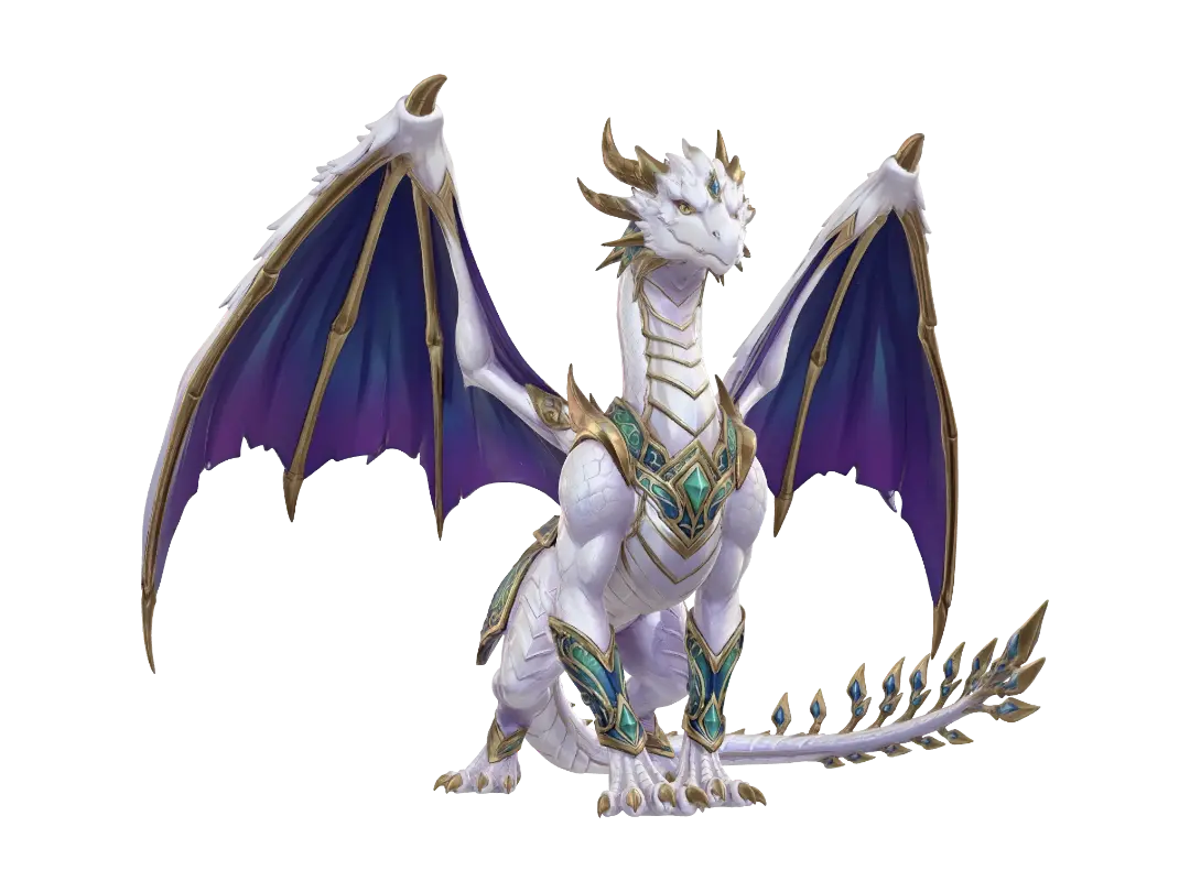 Celestial Azure Dragon - Serpentine 3D model, vytvořený pomocí AI