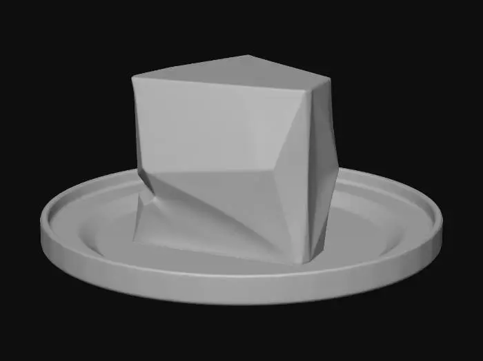 3D model for 3d low poly cheese on a plate