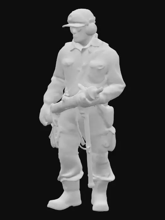 3D model for Belter outer space miner character inspired by the television show "The Expanse" holding a mining drill