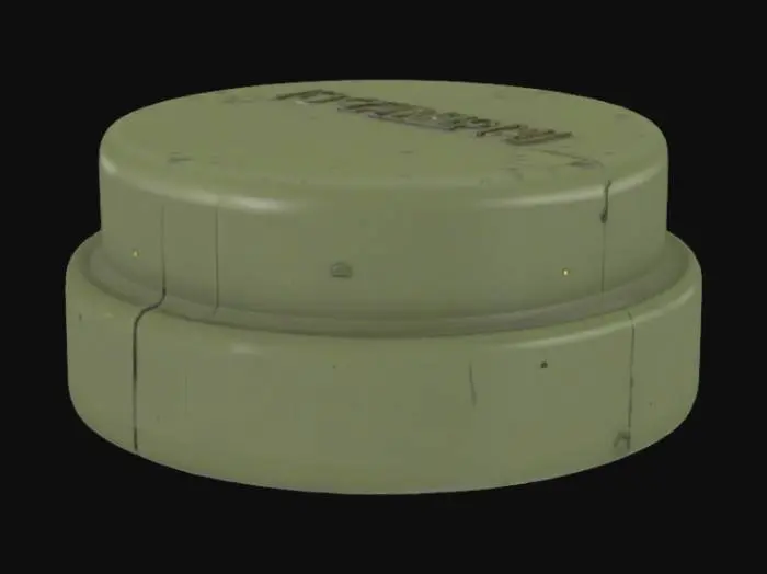 3D model for Create one low-poly military-style control button with pressed and idle states, designed for Roblox interactions studio