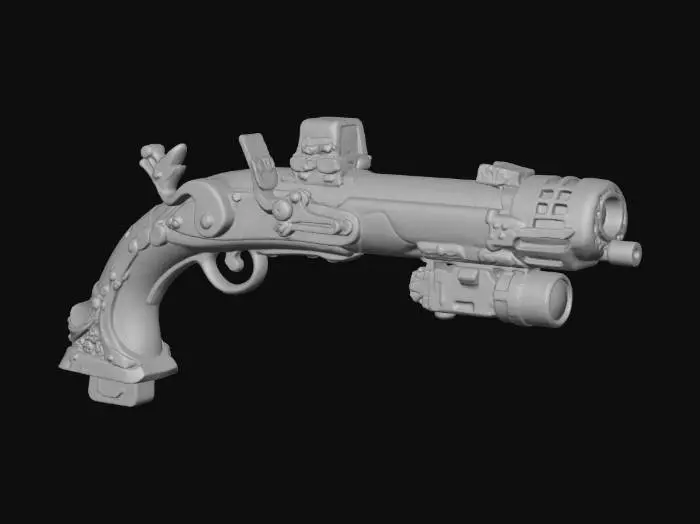 3D model for modernized flintlock pistol