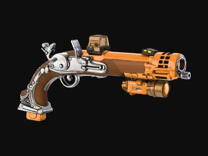 3D model for modernized flintlock pistol