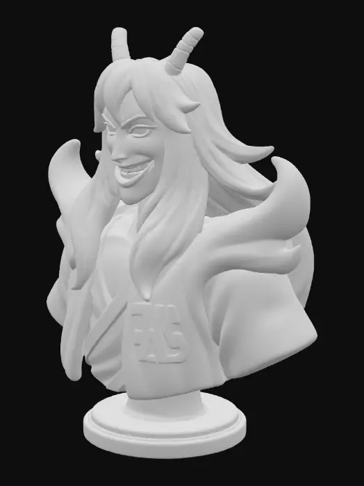 3D model for Bust of a Smiling Horned Character