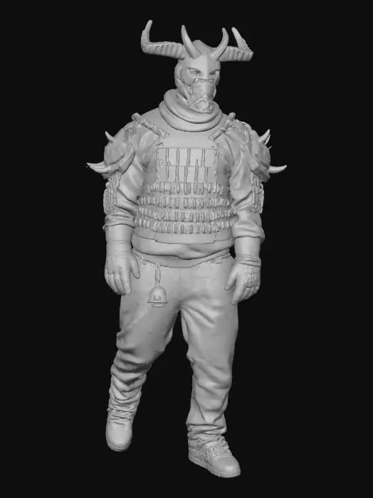 3D model for Horned Warrior on the Sidewalk, Halloween costume, #Halloween2025#