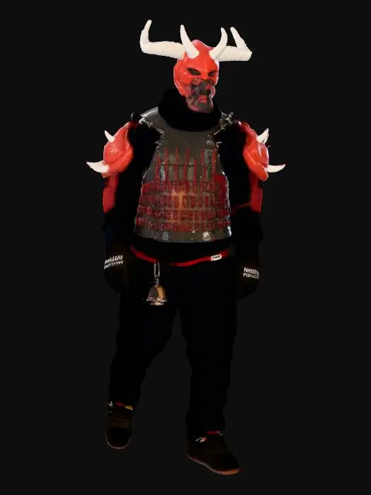 3D model for Horned Warrior on the Sidewalk, Halloween costume, #Halloween2025#