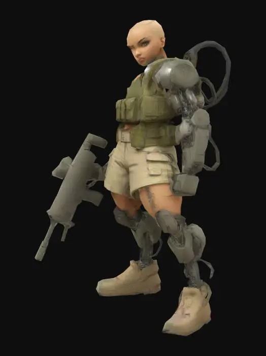 3D model for Cyber Warrior Anime