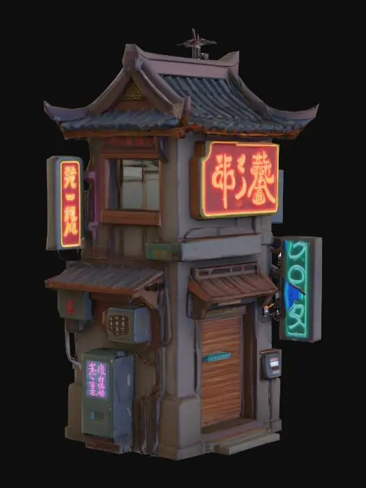 3D model for Neon Hotel, #PBR#