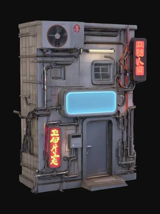 3D model for Cyber Ramen Cube, #PBR#