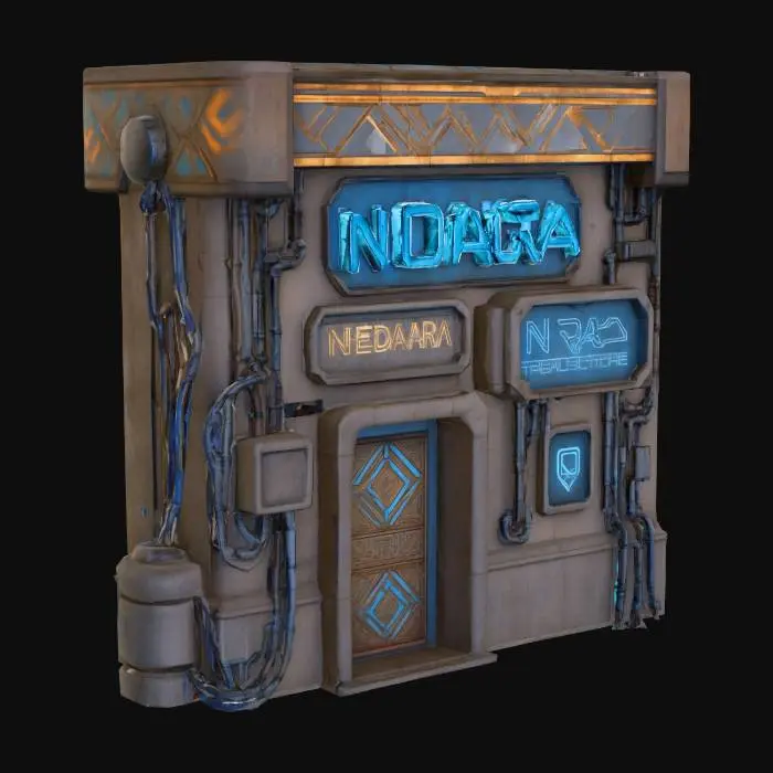 3D model for Neon Deco Storefront, #PBR#