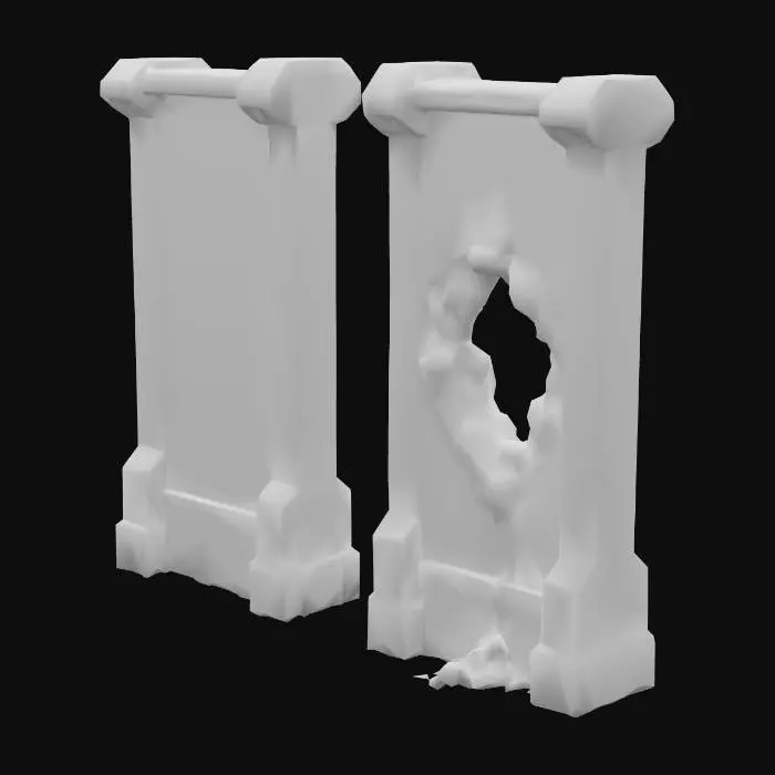 3D model for Broken Barricade, #PBR#
