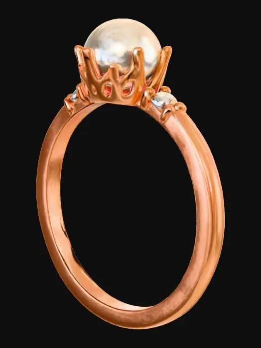 3D model for Pearl Elegance Ring