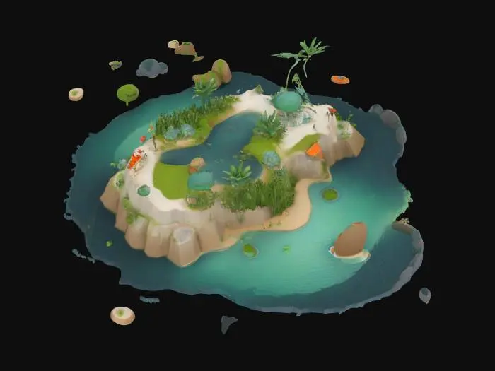 3D model for Island Oasis Adventure, #ocean#